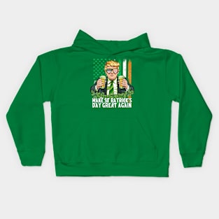 Make St Patrick's Day Great Again Funny Trump Kids Hoodie